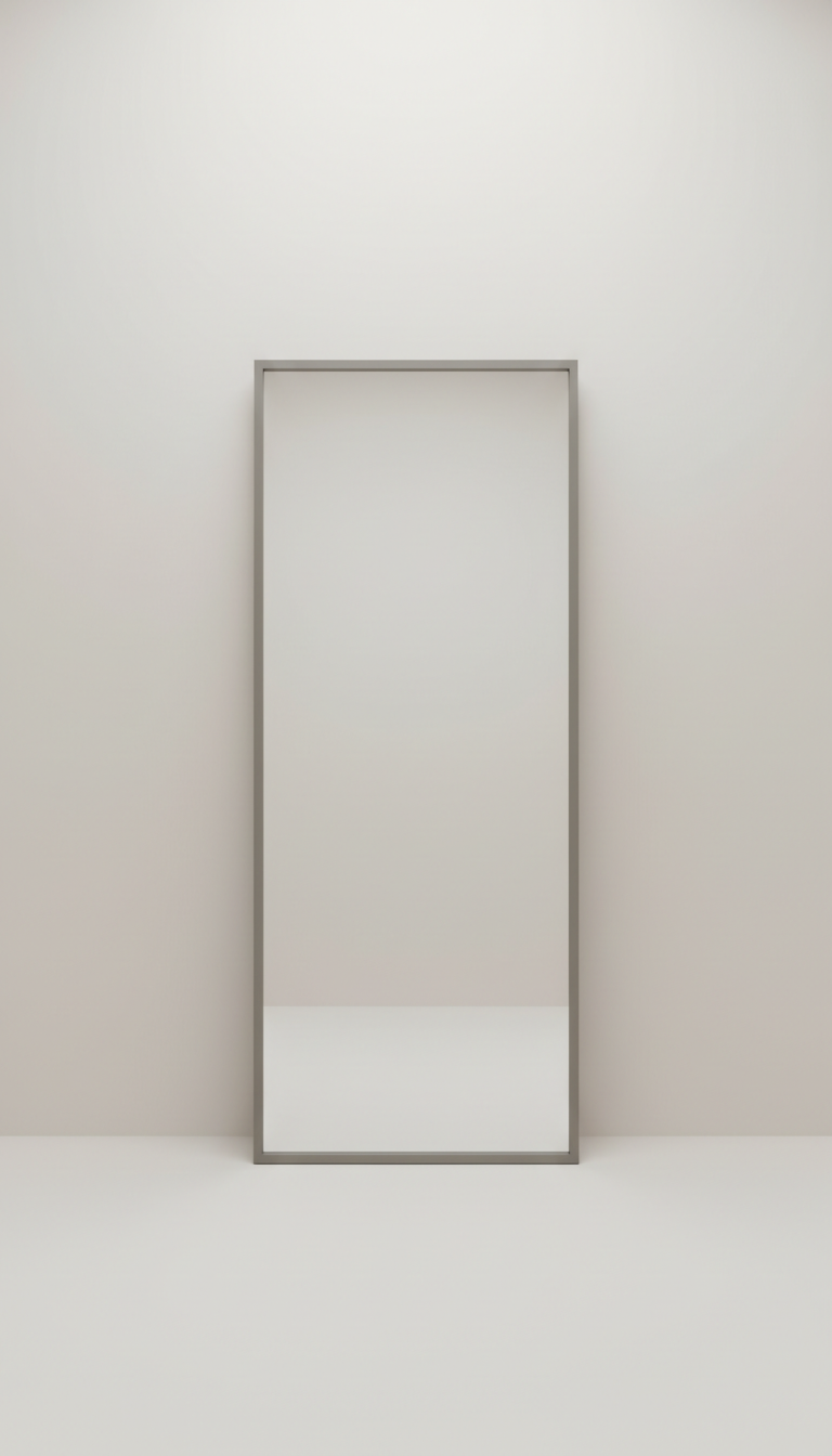Tall moss grey floor mirror
