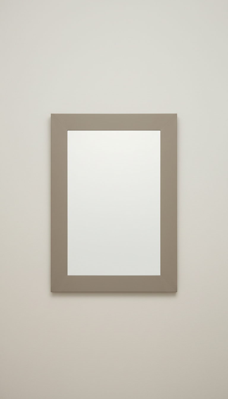 Rectangular brushed taupe statement mirror